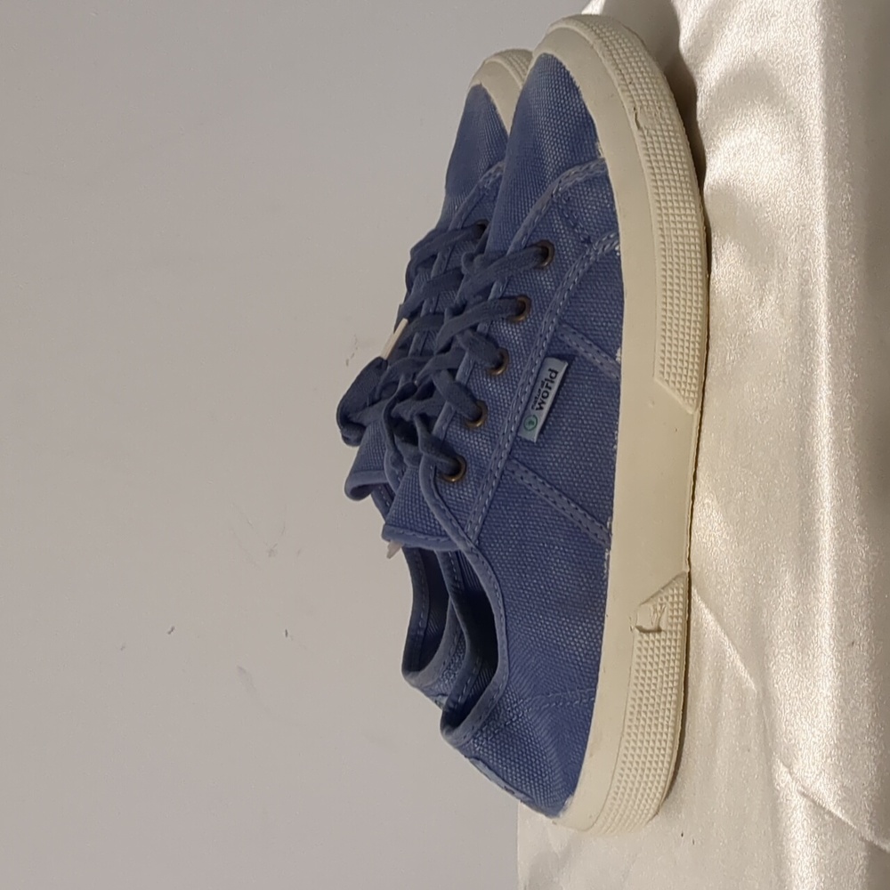 Natural World Navy Blue Canvas Lace Up Shoes
